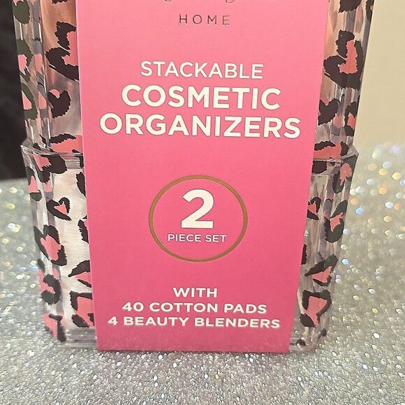 Juicy Couture Home Pink Leopard Stackable Cosmetic Organizers - Picture 4 of 6